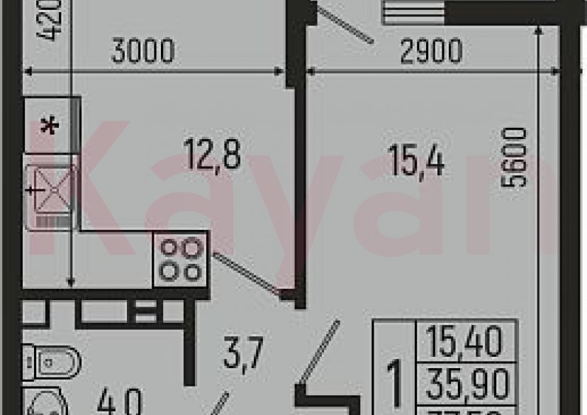 Продажа 1-комн. квартиры, 35.9 кв.м фото 0