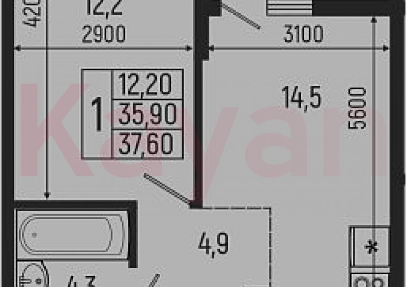 Продажа 2-комн. квартиры, 35.9 кв.м фото 0