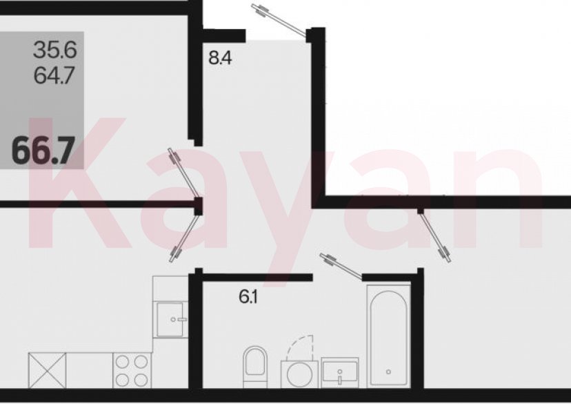 Продажа 2-комн. квартиры, 64.7 кв.м фото 0