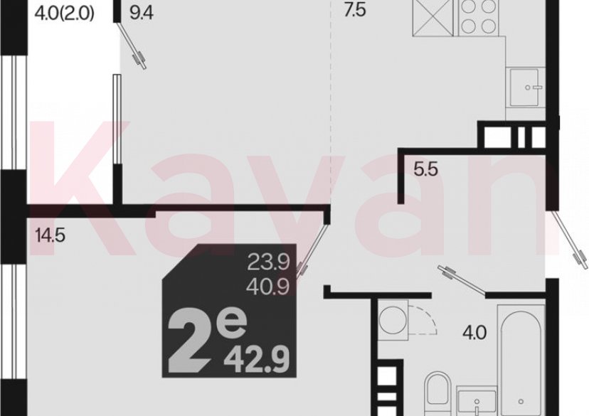 Продажа 2-комн. квартиры, 40.9 кв.м фото 0