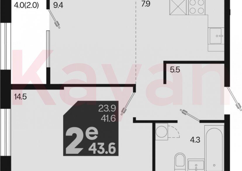 Продажа 2-комн. квартиры, 41.6 кв.м фото 0