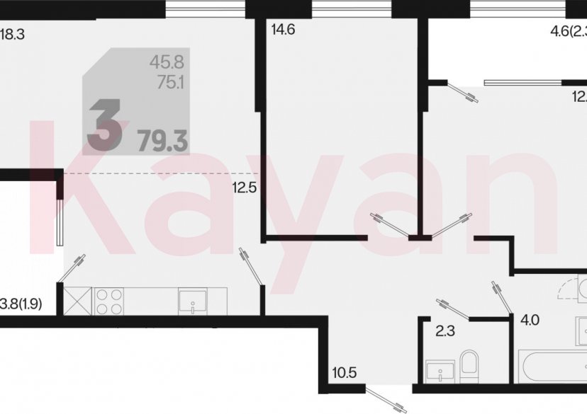 Продажа 3-комн. квартиры, 75.1 кв.м фото 0