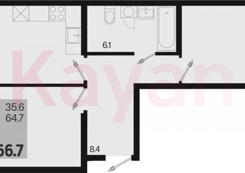 Продажа 2-комн. квартиры, 64.7 кв.м фото 0