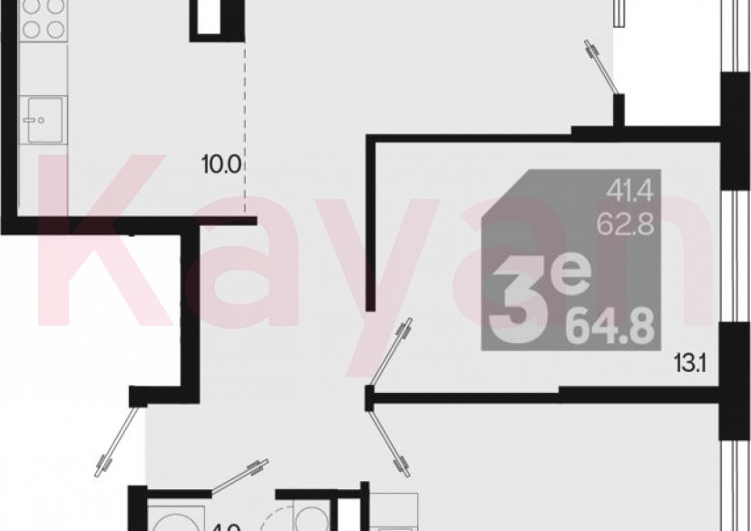 Продажа 3-комн. квартиры, 62.8 кв.м фото 0