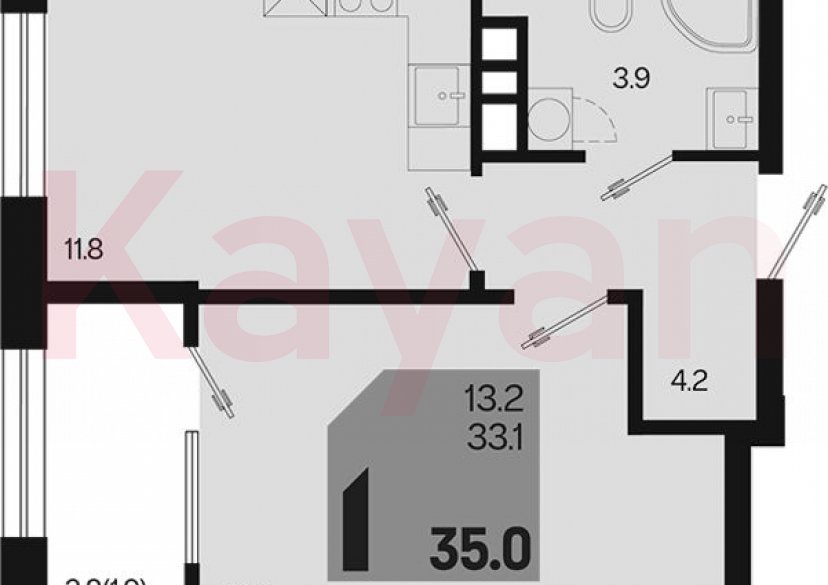 Продажа 1-комн. квартиры, 33.1 кв.м фото 0