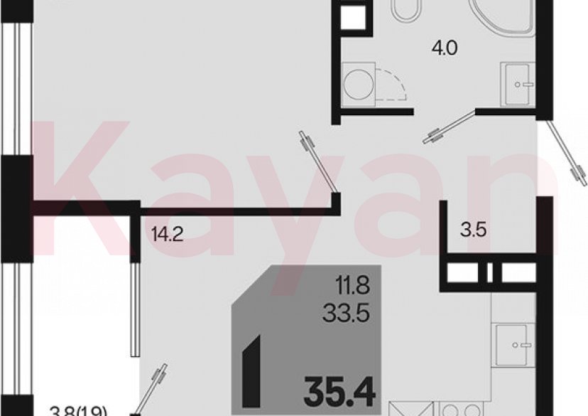 Продажа 1-комн. квартиры, 33.5 кв.м фото 0