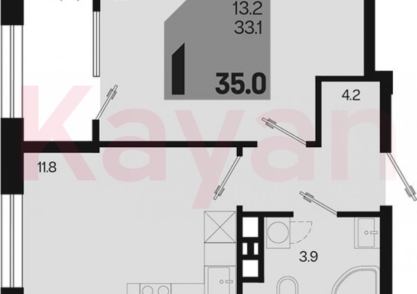 Продажа 1-комн. квартиры, 33.1 кв.м фото 0