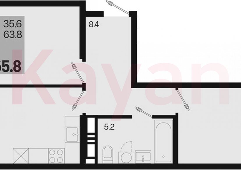 Продажа 2-комн. квартиры, 63.8 кв.м фото 0