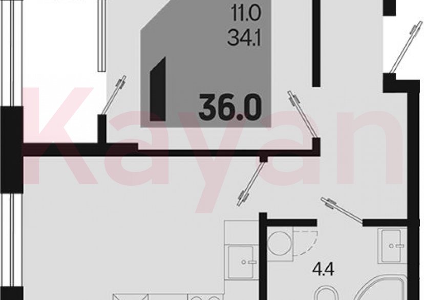 Продажа 1-комн. квартиры, 34.1 кв.м фото 0