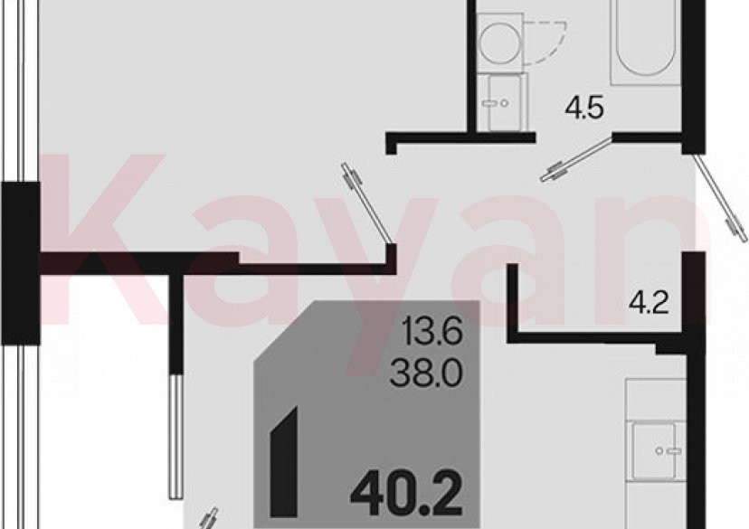 Продажа 1-комн. квартиры, 38 кв.м фото 0