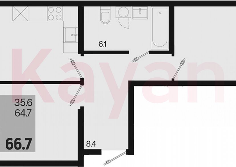 Продажа 2-комн. квартиры, 64.7 кв.м фото 0