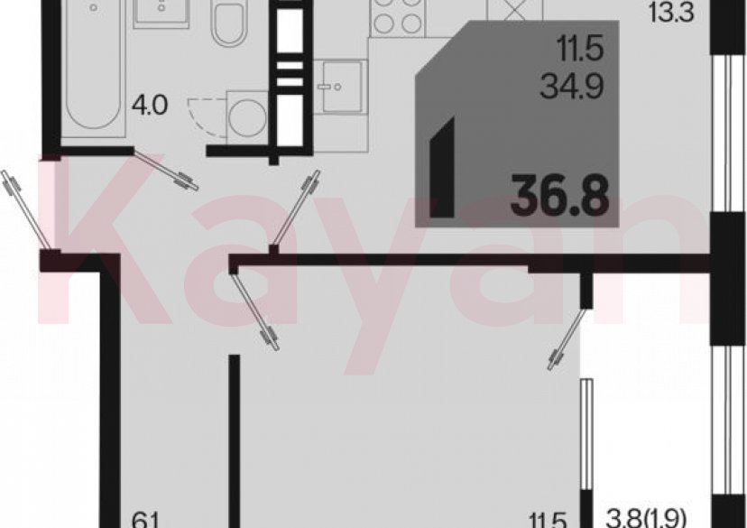 Продажа 1-комн. квартиры, 34.9 кв.м фото 0