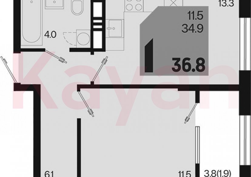 Продажа 1-комн. квартиры, 34.9 кв.м фото 0