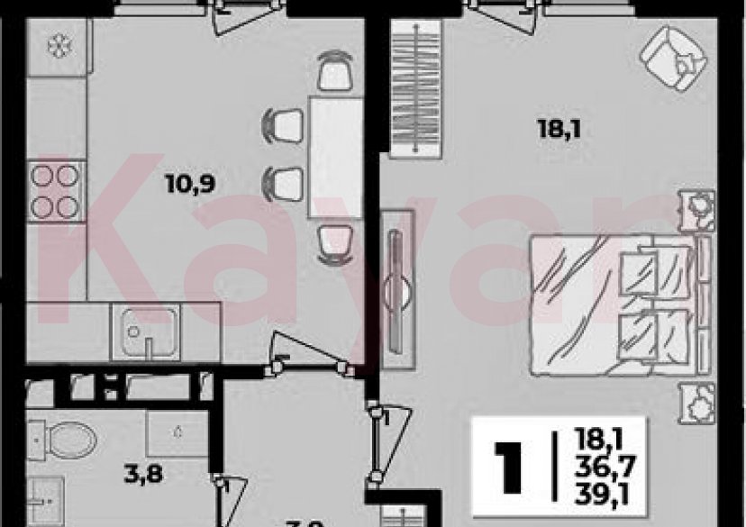 Продажа 1-комн. квартиры, 36.7 кв.м фото 0