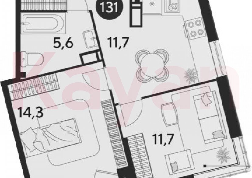 Продажа 2-комн. квартиры, 51.1 кв.м фото 0