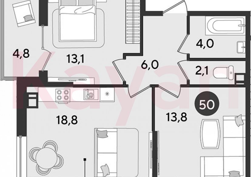 Продажа 3-комн. квартиры, 57.8 кв.м фото 0