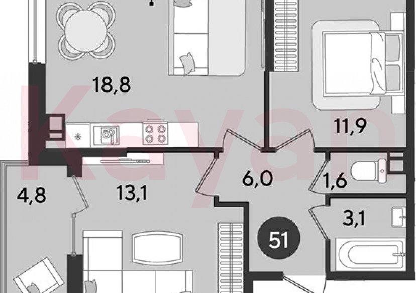 Продажа 3-комн. квартиры, 54.5 кв.м фото 0