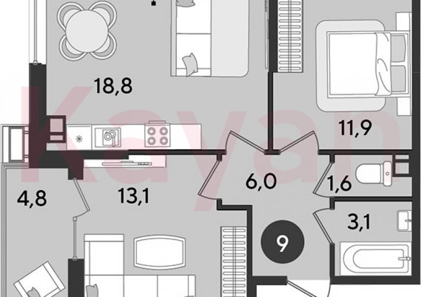 Продажа 3-комн. квартиры, 54.5 кв.м фото 0