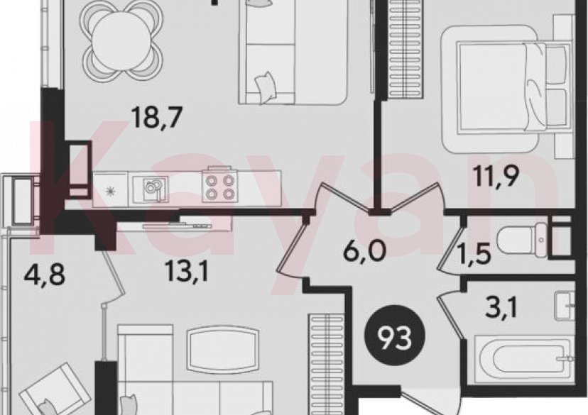 Продажа 3-комн. квартиры, 54.3 кв.м фото 0