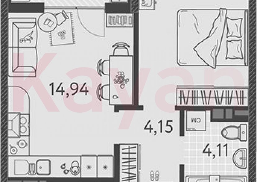 Продажа 2-комн. квартиры, 35.61 кв.м фото 0