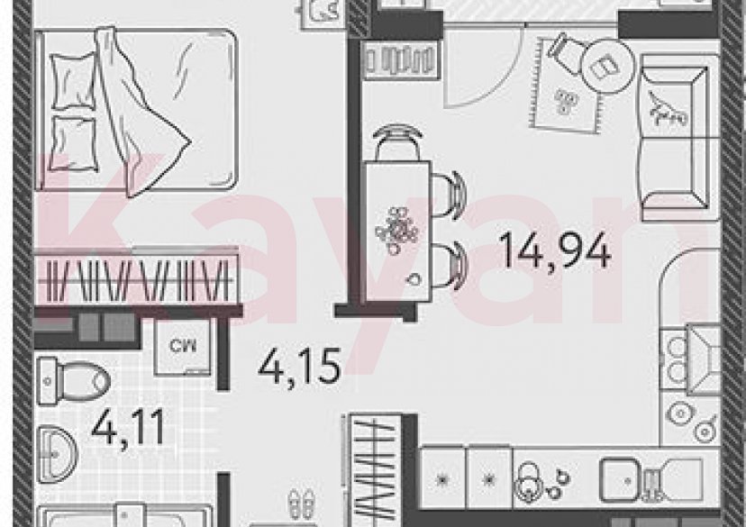 Продажа 2-комн. квартиры, 35.61 кв.м фото 0