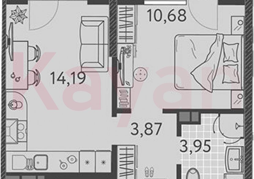 Продажа 2-комн. квартиры, 32.69 кв.м фото 0