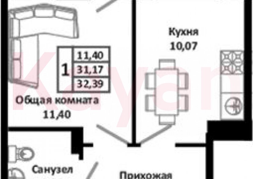 Продажа 1-комн. квартиры, 31.17 кв.м фото 0