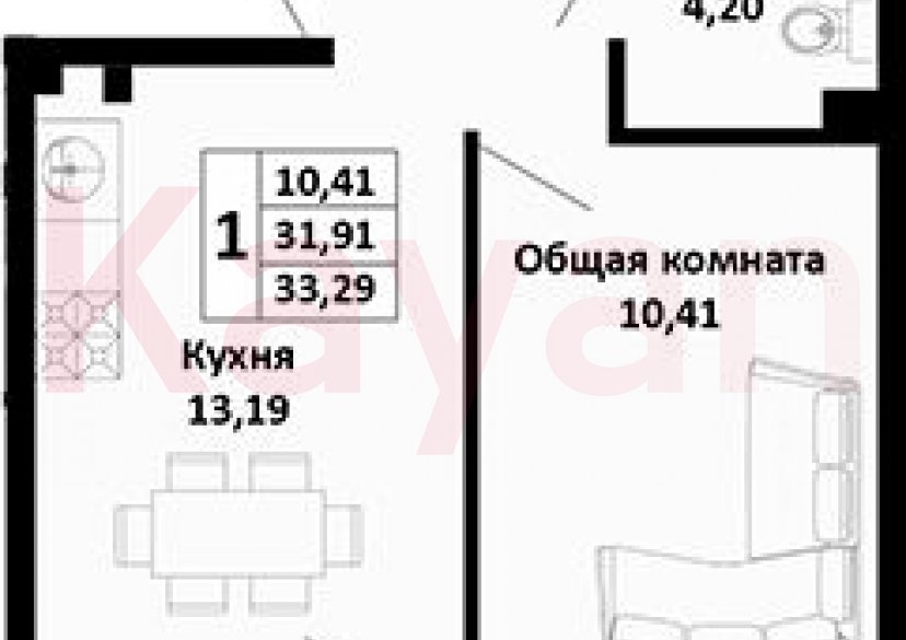 Продажа 1-комн. квартиры, 31.91 кв.м фото 0