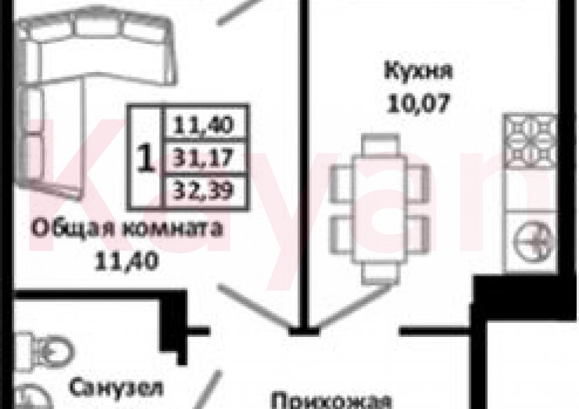 Продажа 1-комн. квартиры, 31.17 кв.м фото 0