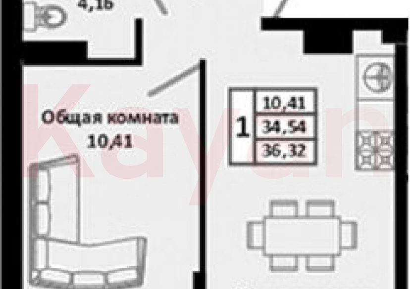 Продажа 2-комн. квартиры, 34.54 кв.м фото 0