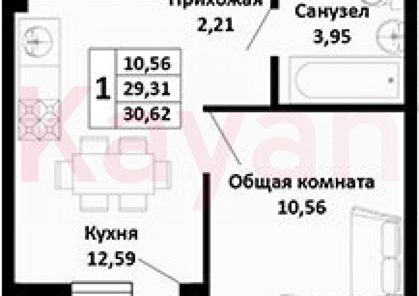 Продажа 1-комн. квартиры, 29.31 кв.м фото 0