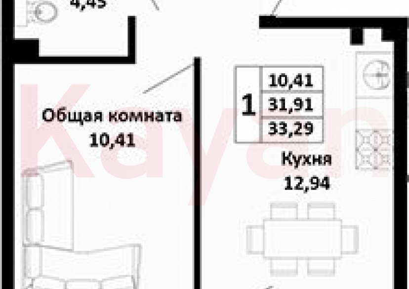 Продажа 1-комн. квартиры, 31.91 кв.м фото 0