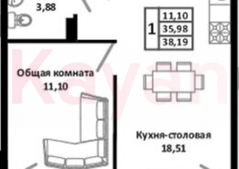 Продажа 2-комн. квартиры, 35.98 кв.м фото 0