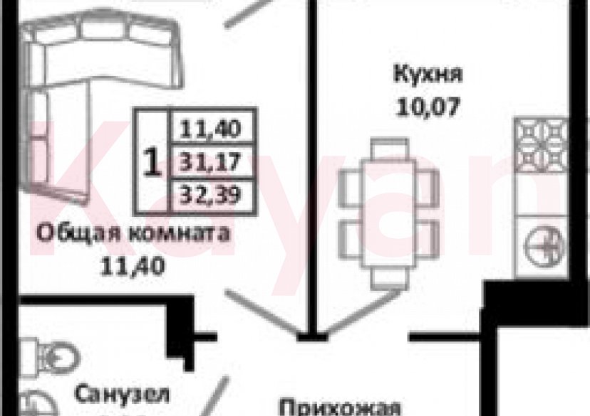 Продажа 1-комн. квартиры, 31.17 кв.м фото 0