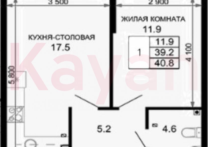 Продажа 1-комн. квартиры, 39.2 кв.м фото 0