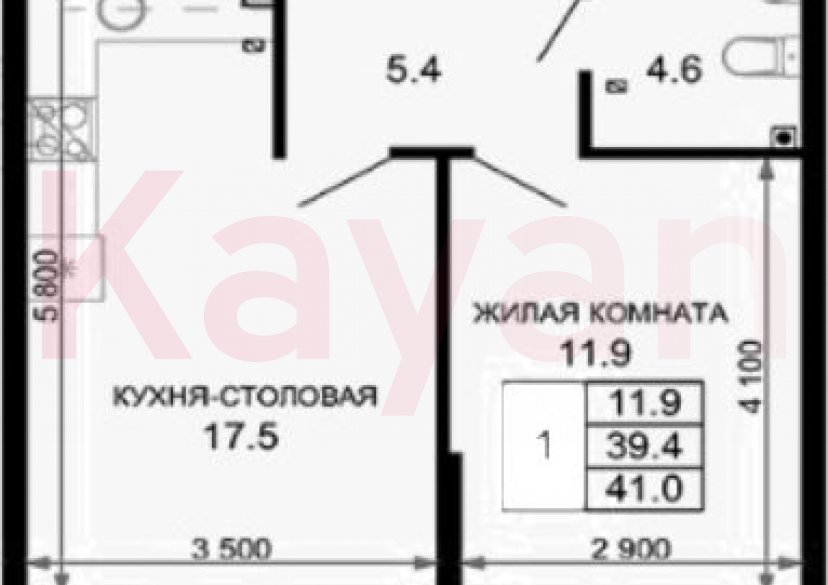 Продажа 1-комн. квартиры, 39.4 кв.м фото 0