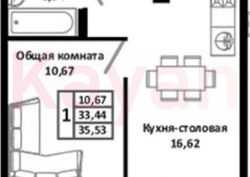 Продажа 2-комн. квартиры, 33.44 кв.м фото 0