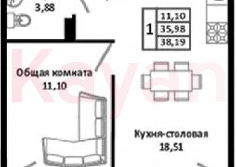 Продажа 2-комн. квартиры, 35.98 кв.м фото 0