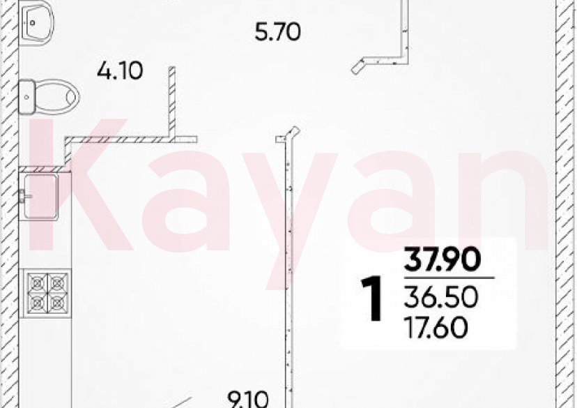 Продажа 1-комн. квартиры, 36.5 кв.м фото 0