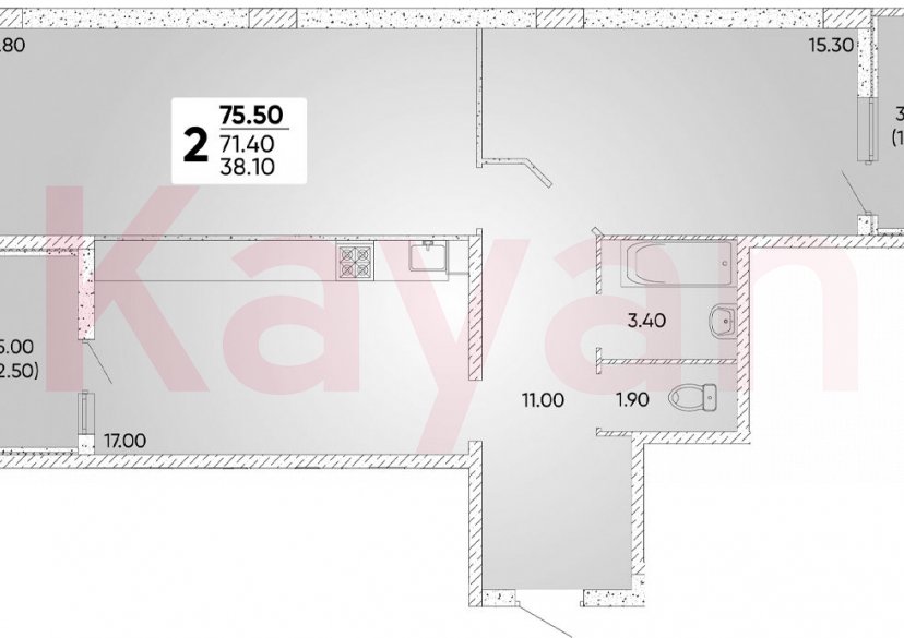 Продажа 2-комн. квартиры, 71.4 кв.м фото 0