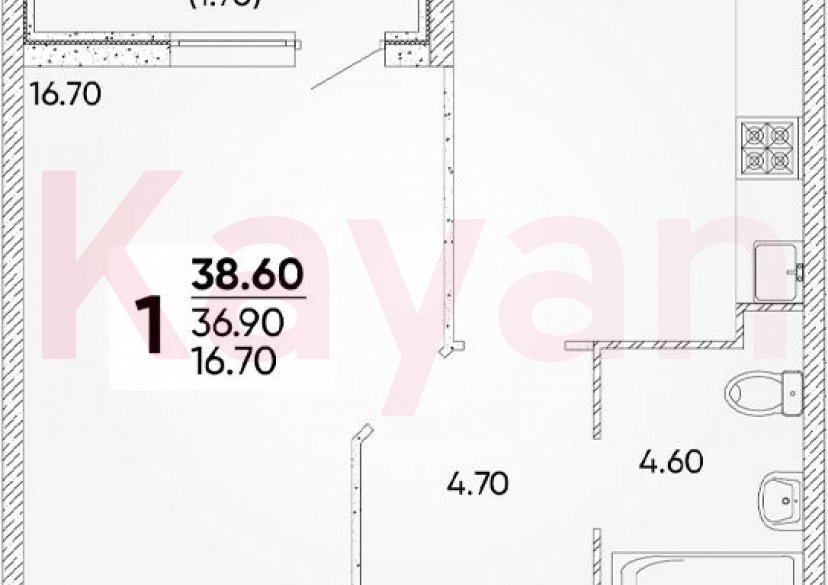 Продажа 1-комн. квартиры, 36.9 кв.м фото 0