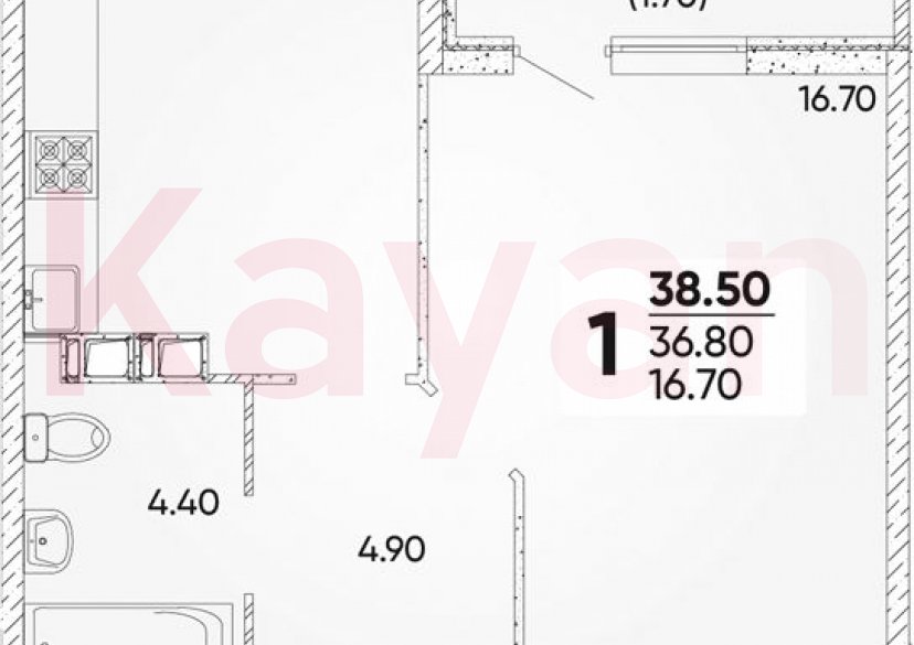 Продажа 1-комн. квартиры, 36.8 кв.м фото 0