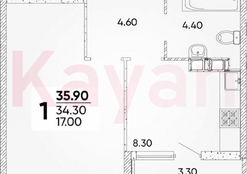 Продажа 1-комн. квартиры, 34.3 кв.м фото 0