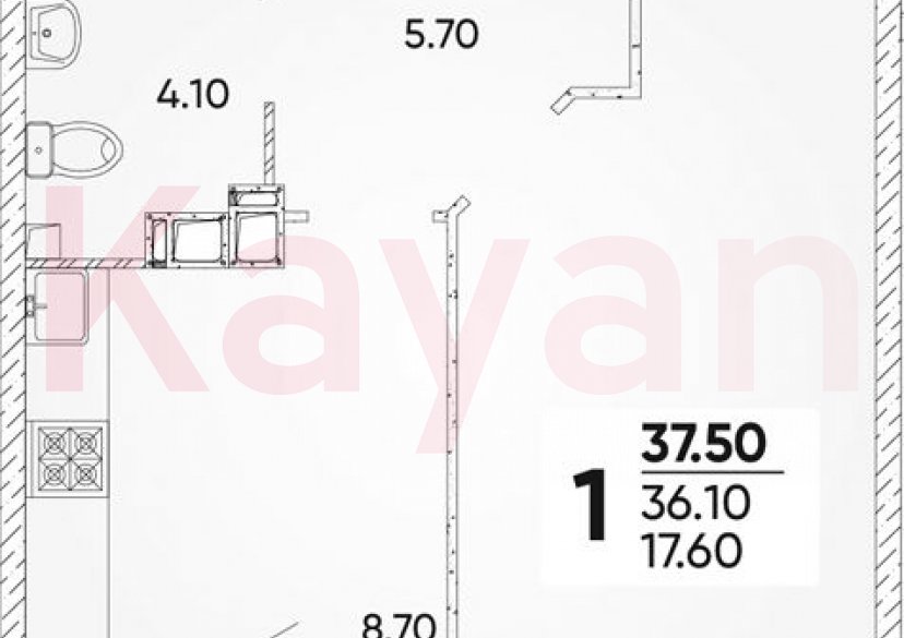 Продажа 1-комн. квартиры, 36.1 кв.м фото 0