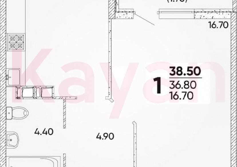 Продажа 1-комн. квартиры, 36.8 кв.м фото 0