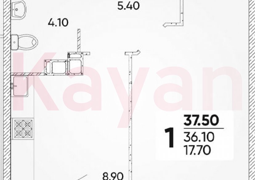 Продажа 1-комн. квартиры, 36.1 кв.м фото 0