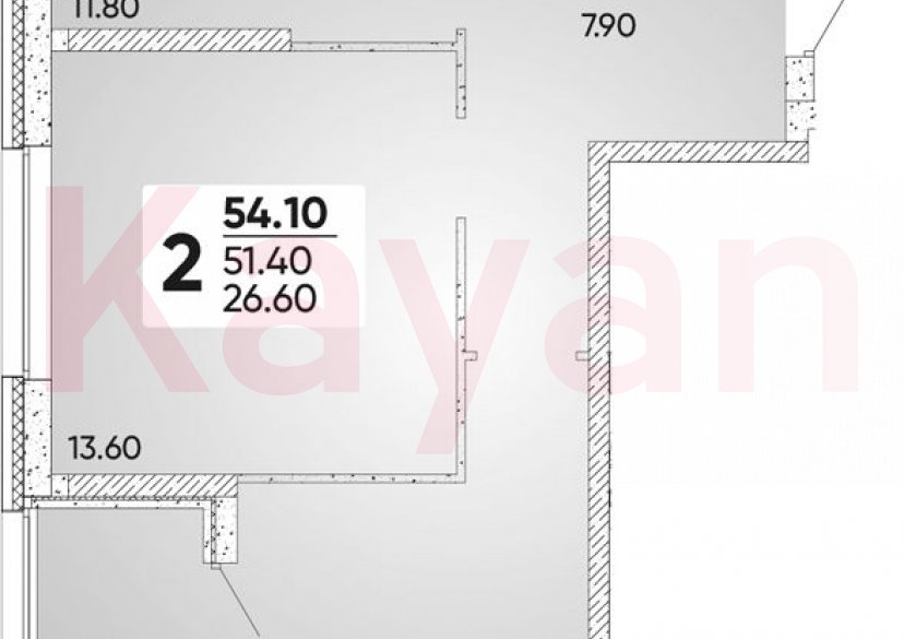 Продажа 2-комн. квартиры, 51.4 кв.м фото 0