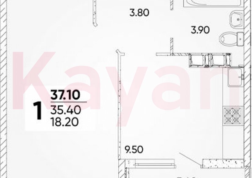 Продажа 1-комн. квартиры, 35.48 кв.м фото 0