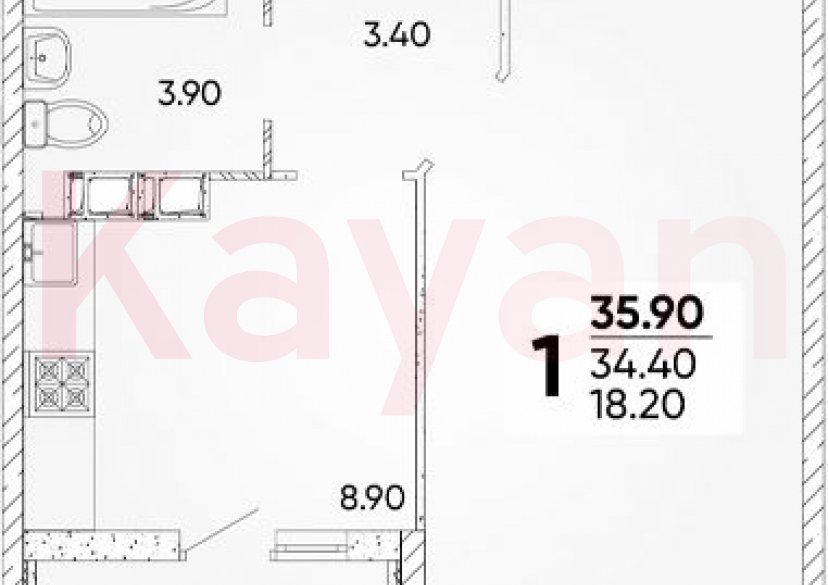 Продажа 1-комн. квартиры, 34.53 кв.м фото 0