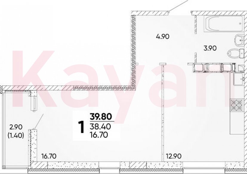 Продажа 1-комн. квартиры, 38.35 кв.м фото 0